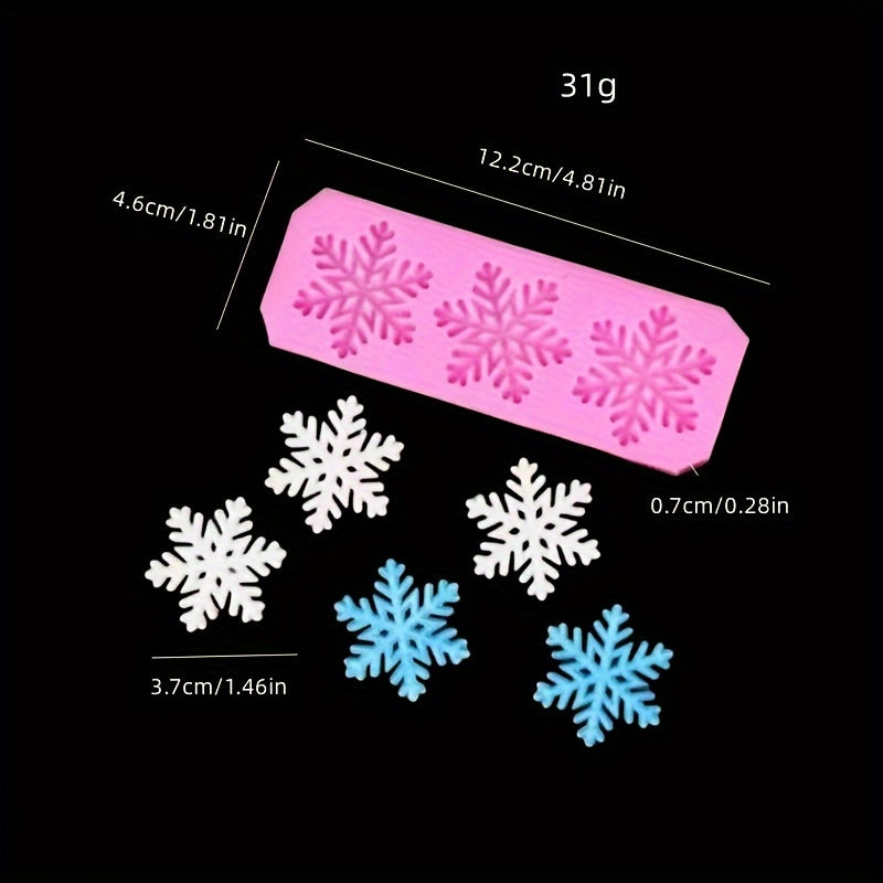 Silicone Snowflake Fondant Mold for Cake Chocolate Biscuits Candy Jelly Pudding Christmas Baking