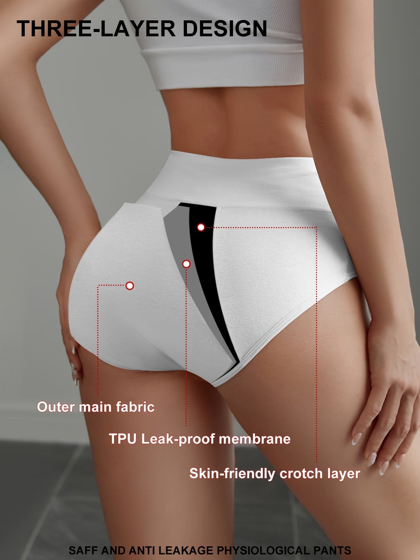 Women's Plus Size Leak-Proof Period Underwear Briefs 8 Pack Breathable