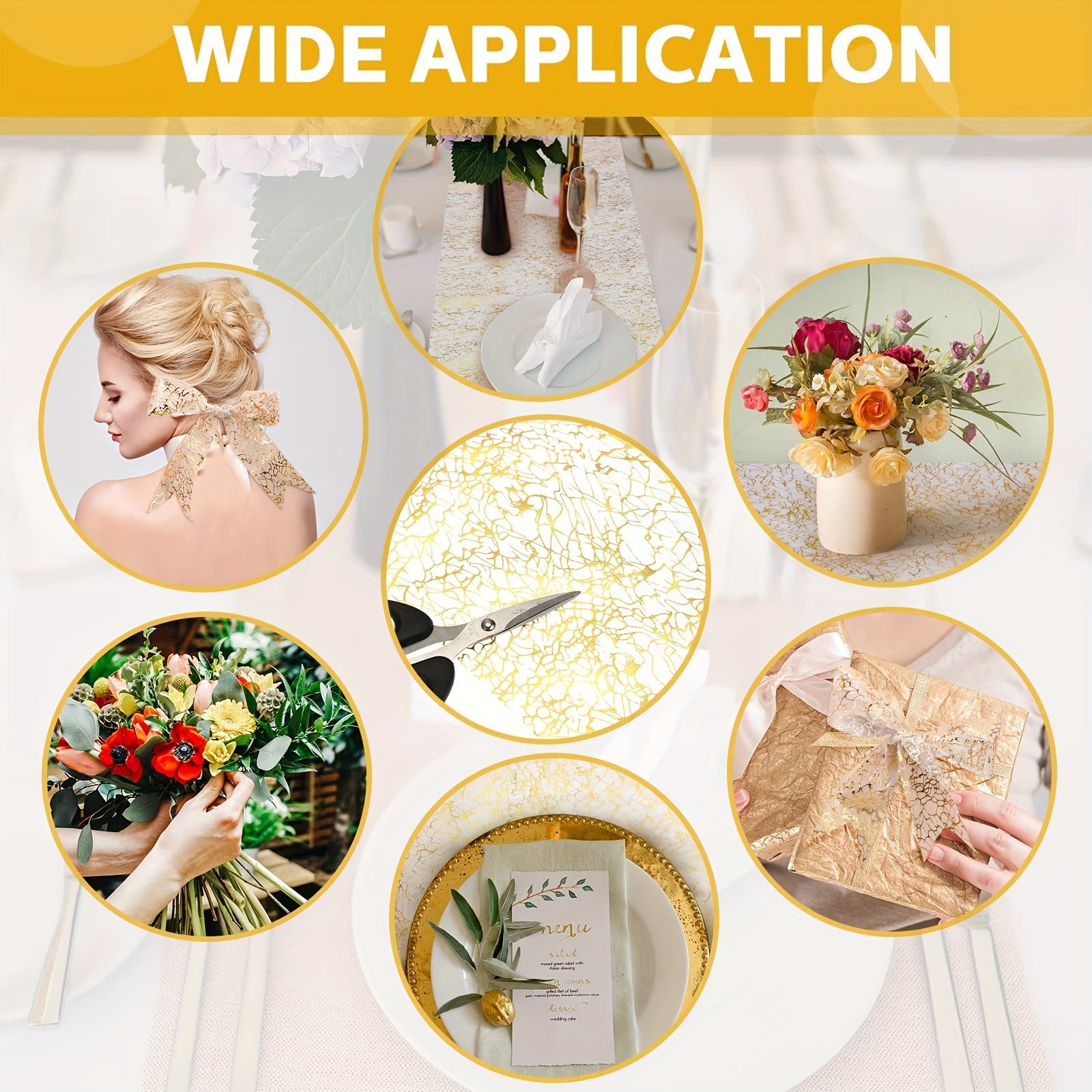 Glittering Metal Table Runner for Weddings Parties and DIY Projects