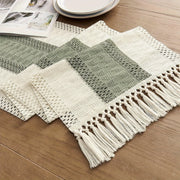 Sage Green Striped Table Runner for Home Decor and Holidays