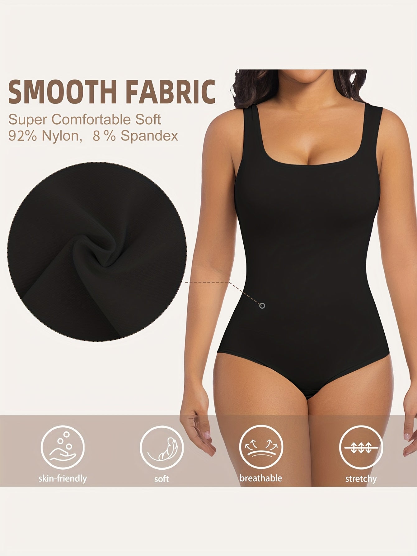 ayollar uchun qorin nazorati bodysuit, shikastlanmasdan nafas oladigan shapewear, o'rtacha siqish