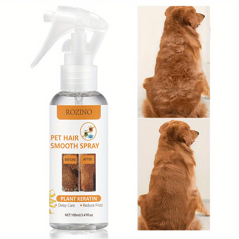 Pet Hair Care Spray 100ml Deodorizes Smoothens Non-Greasy for Cats Dogs