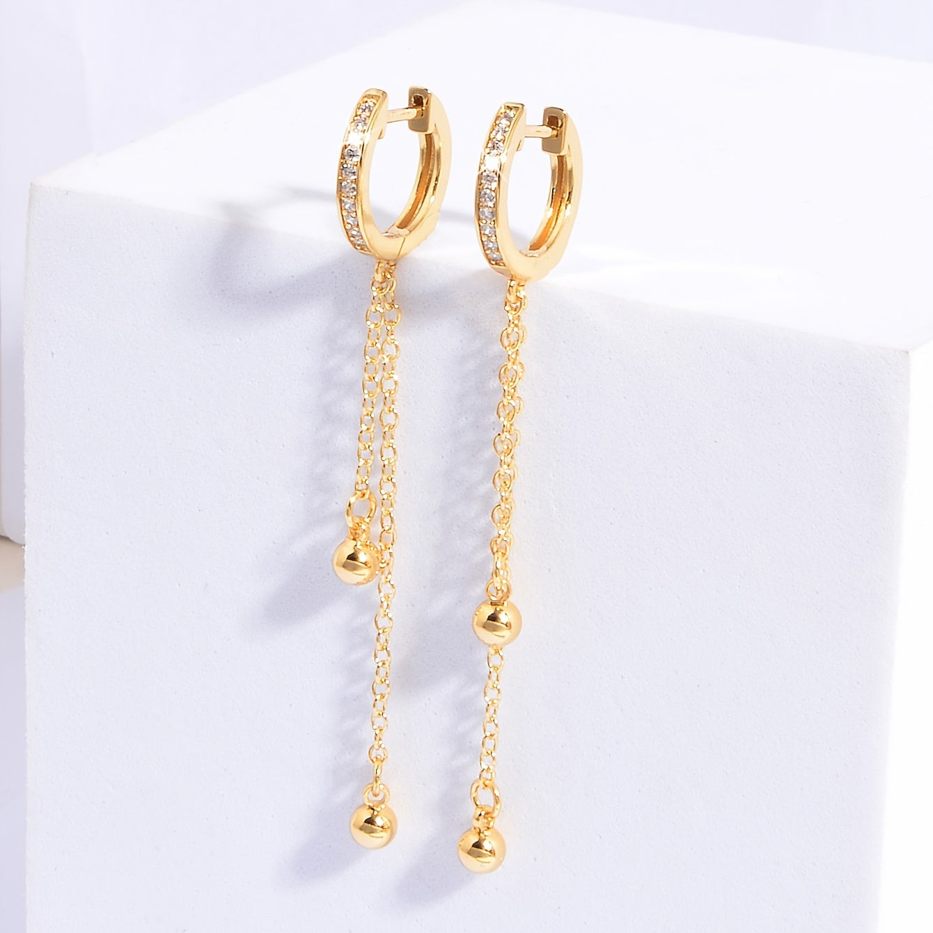 Women’s Tassel Bead Earrings in 18K Plated Jewelry Gift for Women