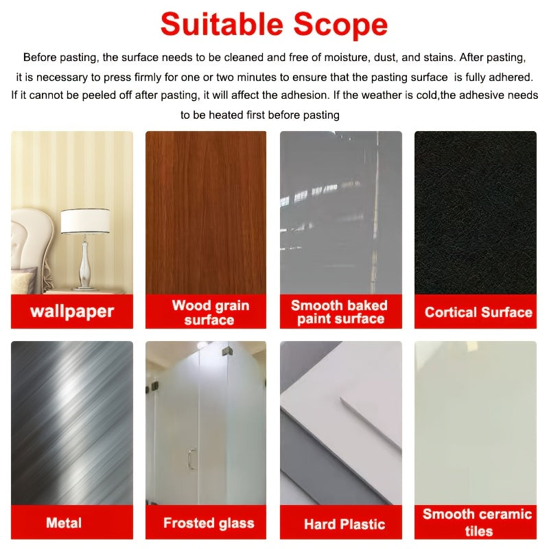 2-Meter Long Hook and Double-Sided Tape for Home Office Car Mounts