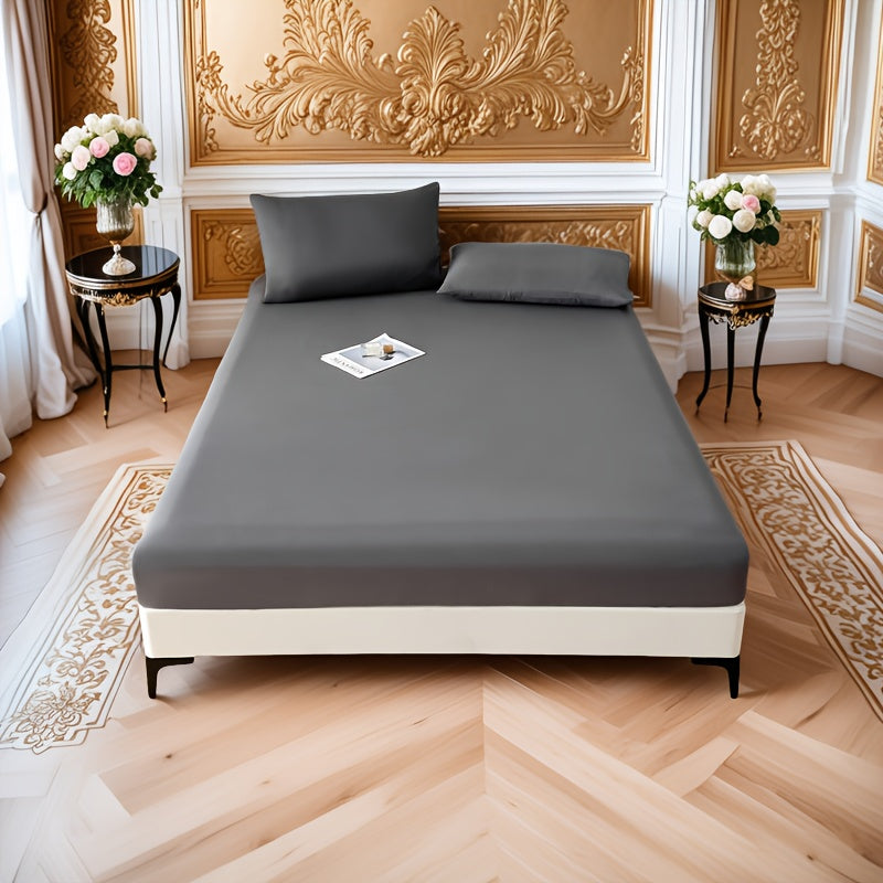 Микрофибровая простыня на резинке с глубокими карманами, гипоаллергенная, устойчивая к морщинам, белая