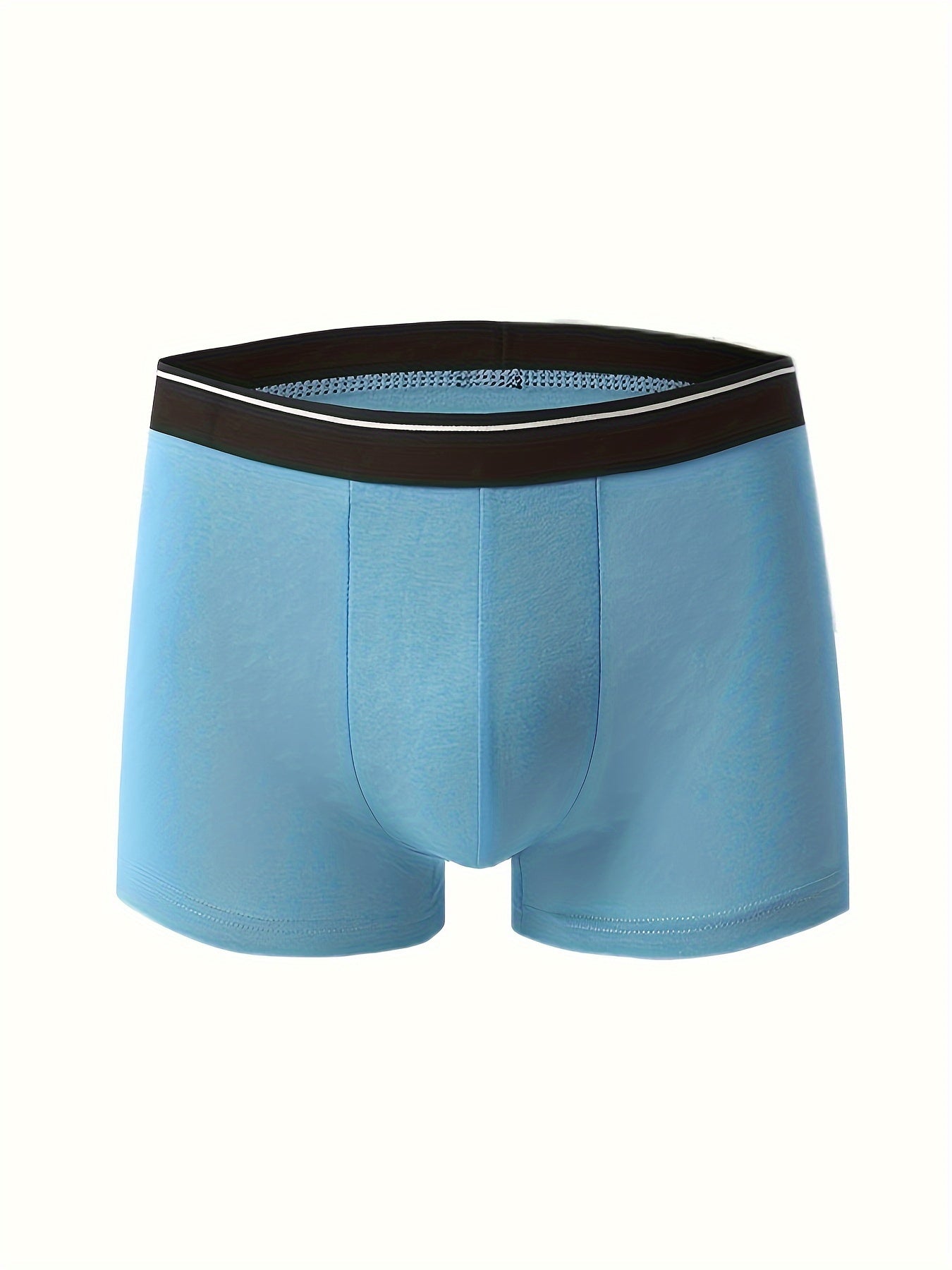 Men's Cotton Boxer Briefs 4-Pack Solid Color Medium Stretch Knit Comfortable for Sports Casual