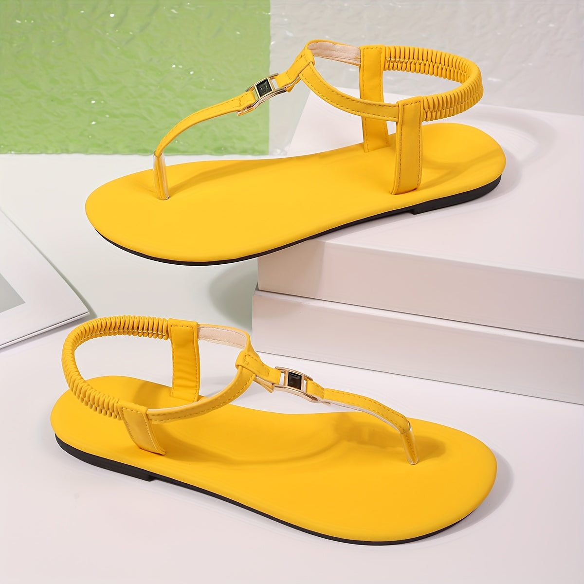 Women's Bohemian Flat Sandals Open-Toe Strappy Synthetic Vibrant Colors