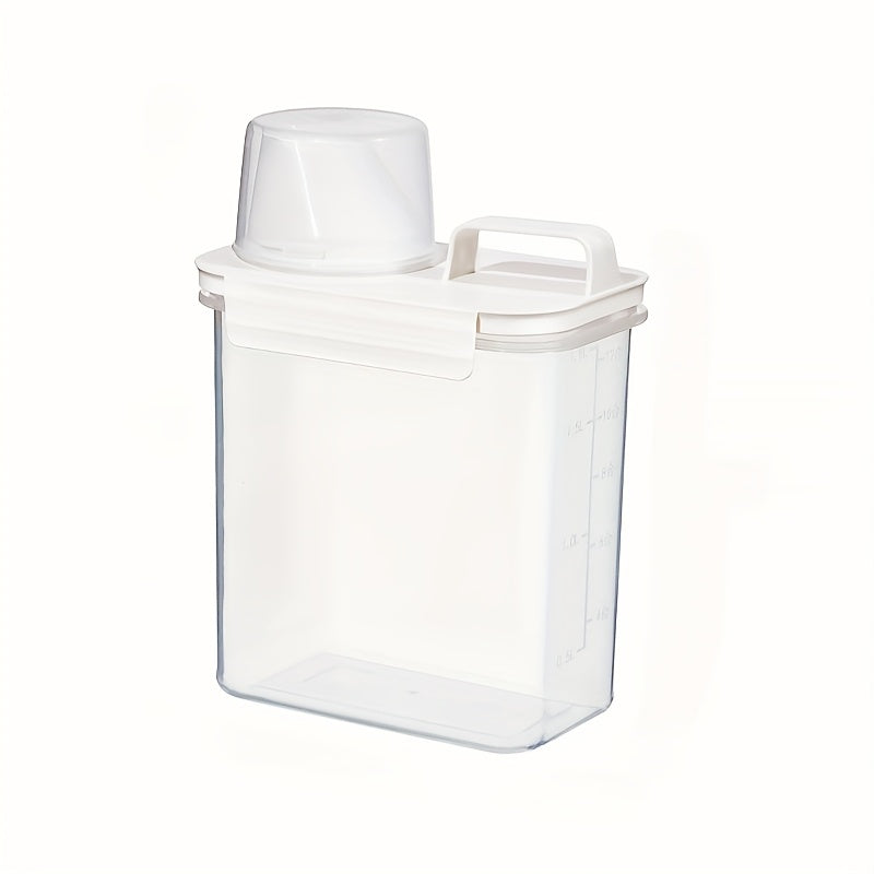 Airtight Laundry Detergent Dispenser with Clear Powder Storage, Durable Plastic, Multiple Sizes