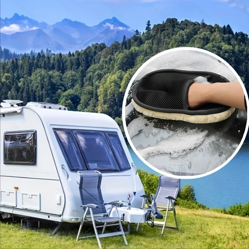 Unisex Coral Fleece Gloves Car Cleaning Polishing Rag for Vehicle Washing