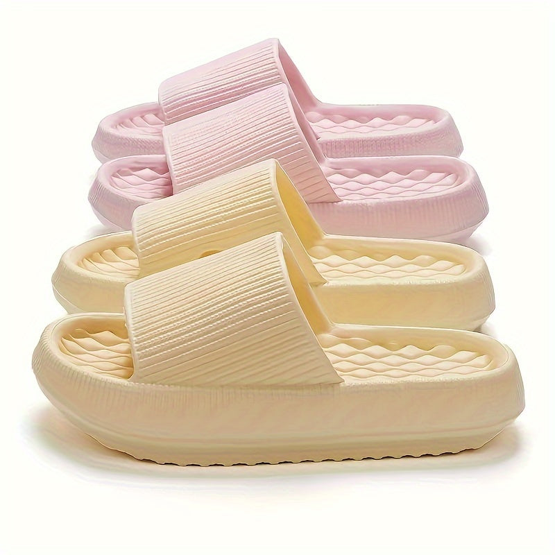 Unisex Solid Color Minimalist Pillow Slides Slip-On Soft Sole Home Shower Slides