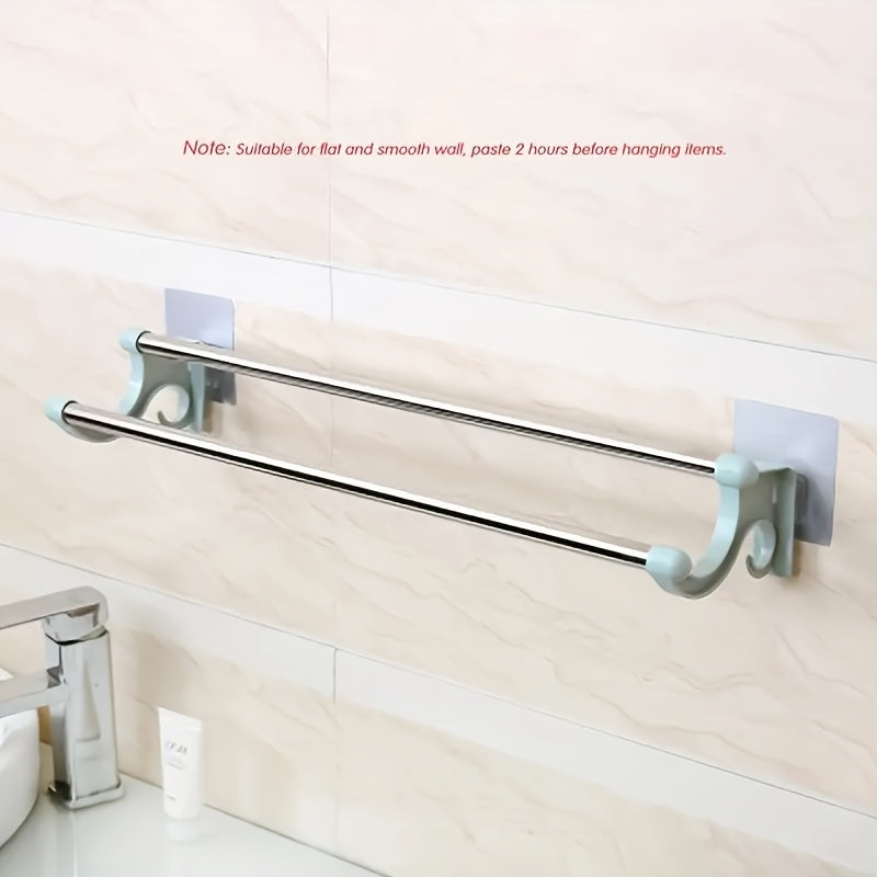 Stainless Steel Double Towel Bar Bathroom Organization