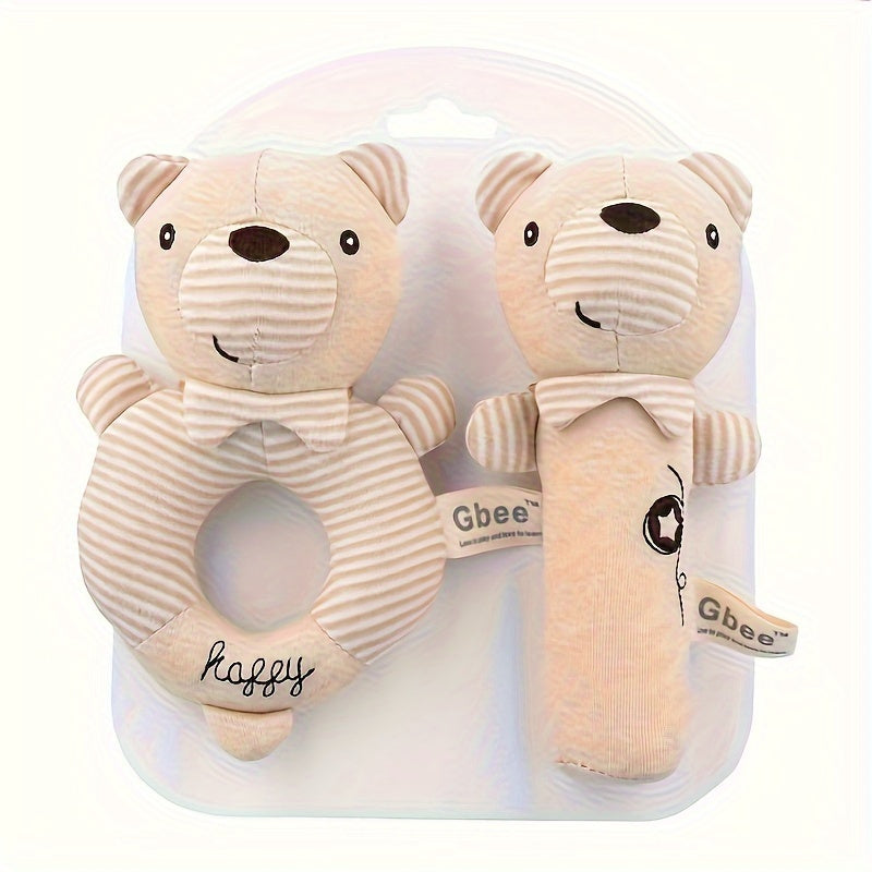 Animal Baby Toy Hand-Held Bell for Soothing and Grasping Training Mixed Color 0+