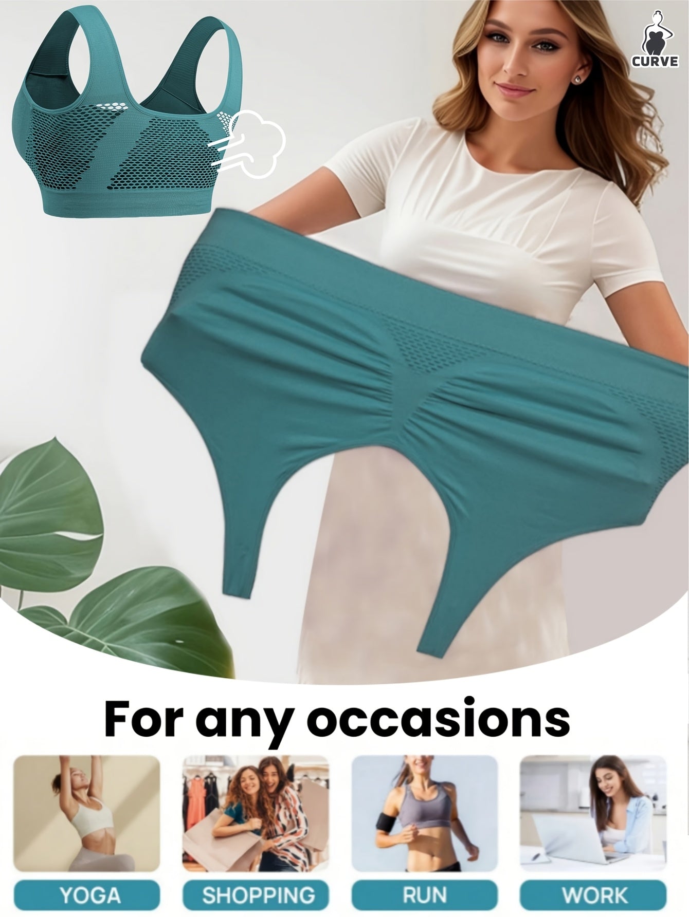 Women's Plus Size Stretchy Athletic Tank Top Teal No Padding Gym Yoga