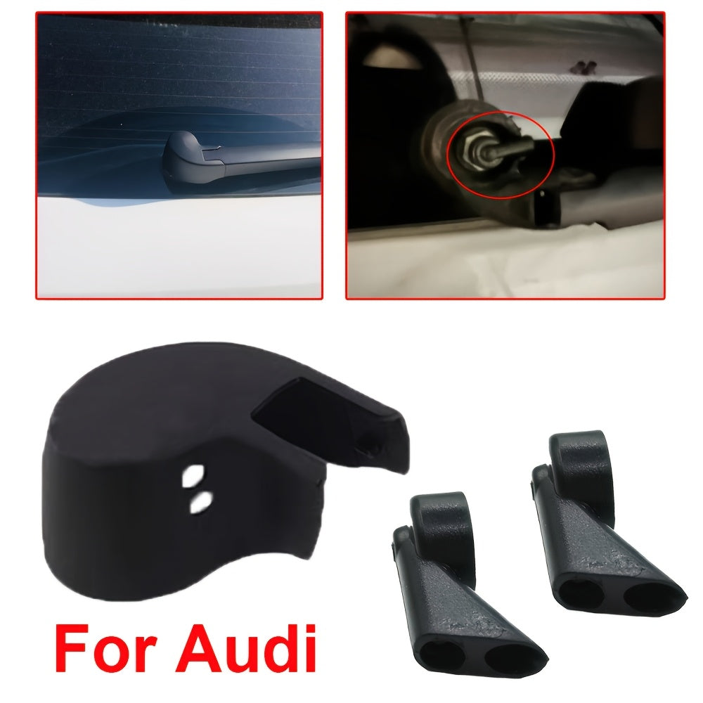 3pcs Car Rear Windscreen Wiper Arm Nut Bolt Cap Cover Washer Nozzle Set ABS