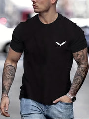 Men's Casual Short Sleeve T-Shirt Polyester Knit Solid Color All Seasons