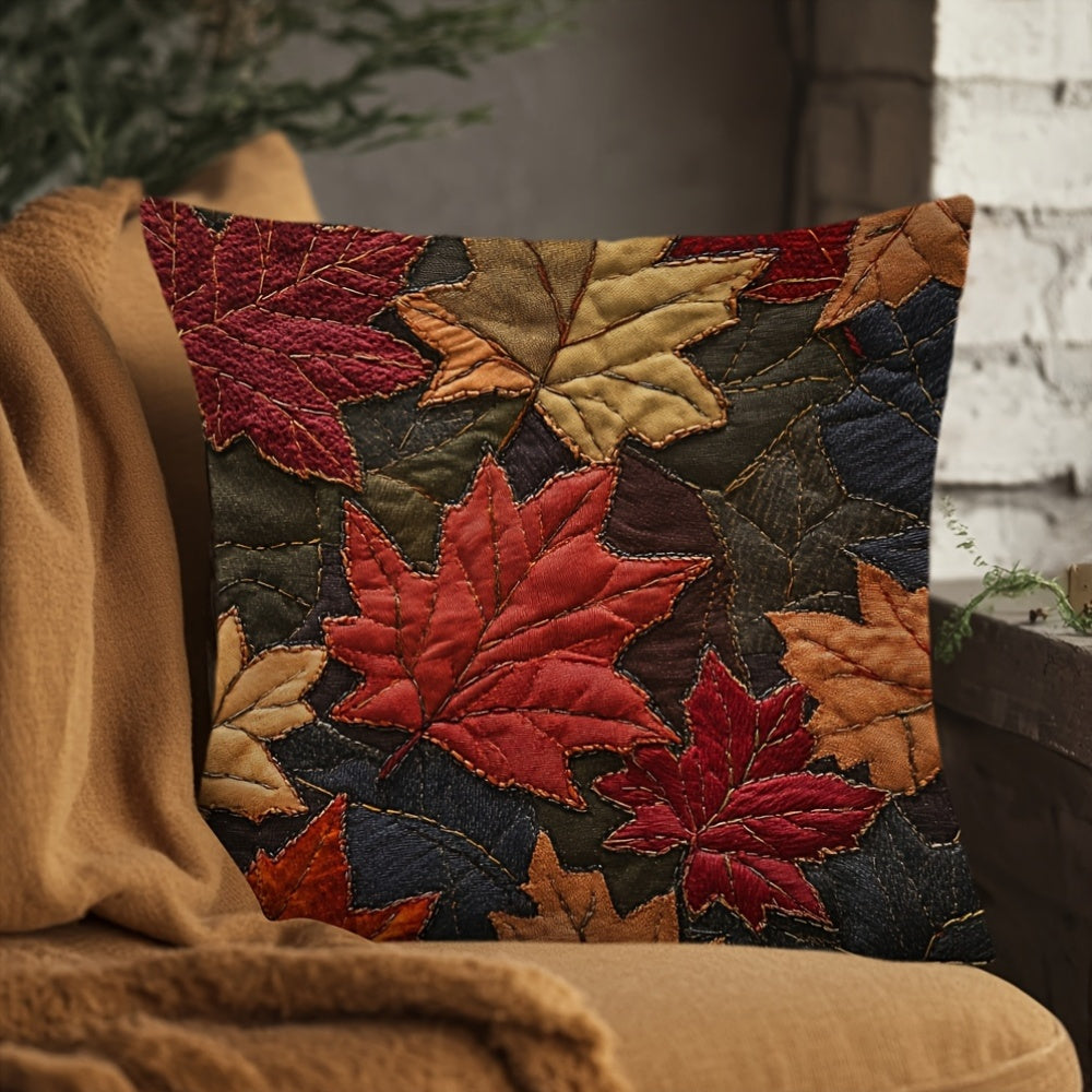 Autumn Leaves Pillow Cover Double-Sided Polyester 45.72cm Decorative Cushion Case for Home Holiday