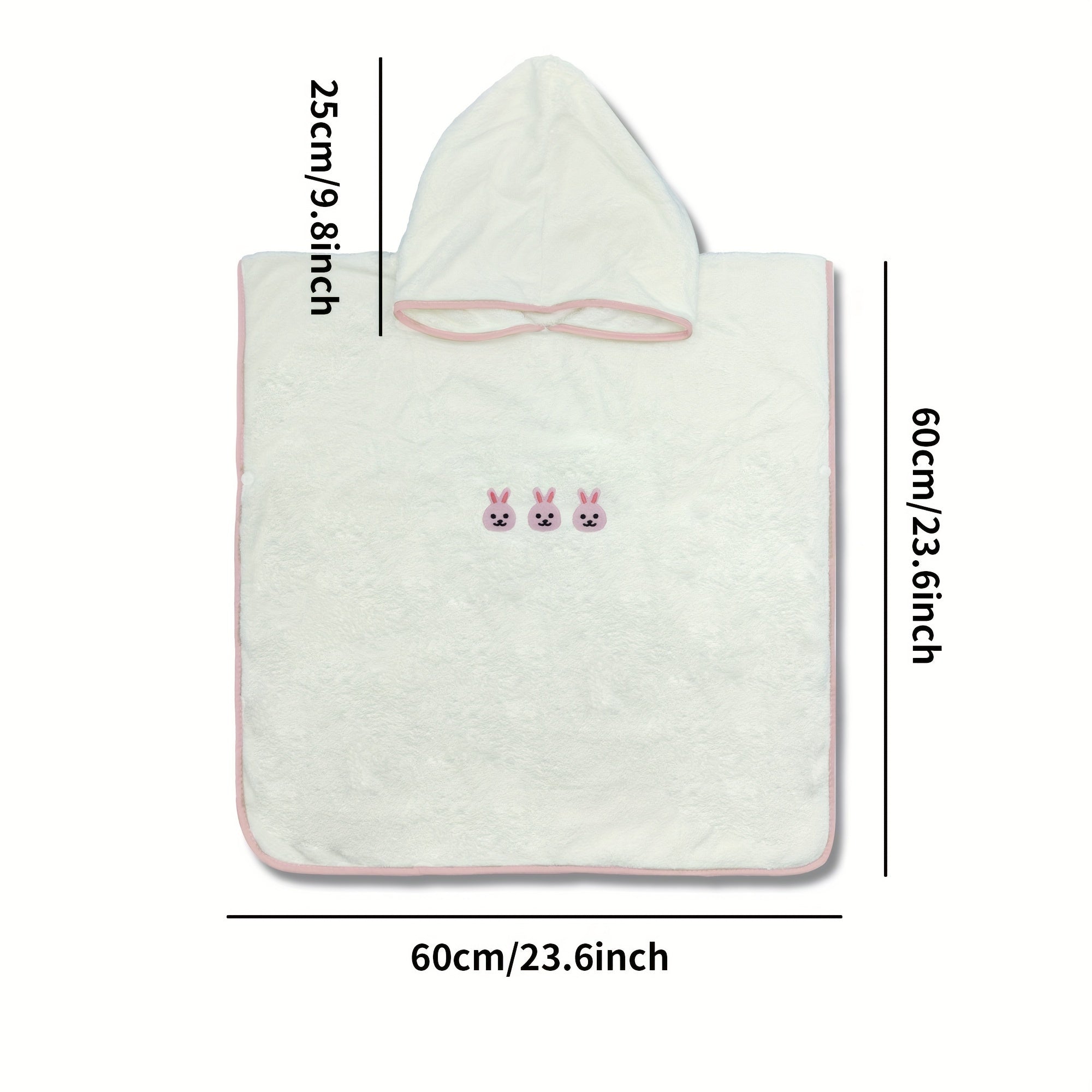 Personalized Children's Hooded Bath Towel and Blanket with Animal Embroidery
