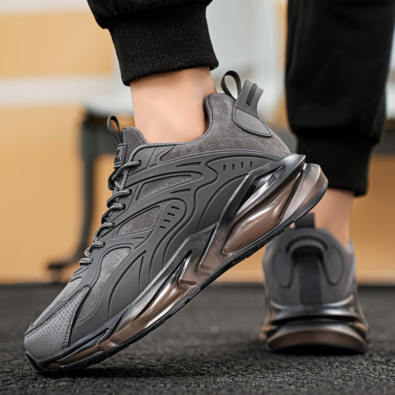 Men's Breathable Casual Athletic Sneakers Rubber Non-Slip Sole Lace-Up Chunky Style All-Season