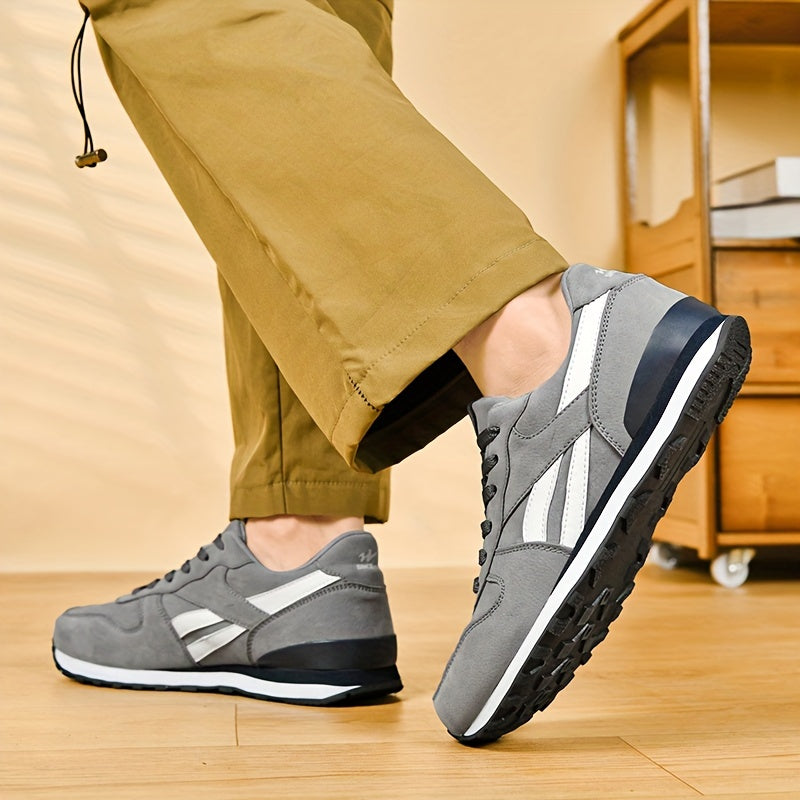 Men's Casual Non-Slip Lace-Up Sneakers for Outdoor Jogging and Walking