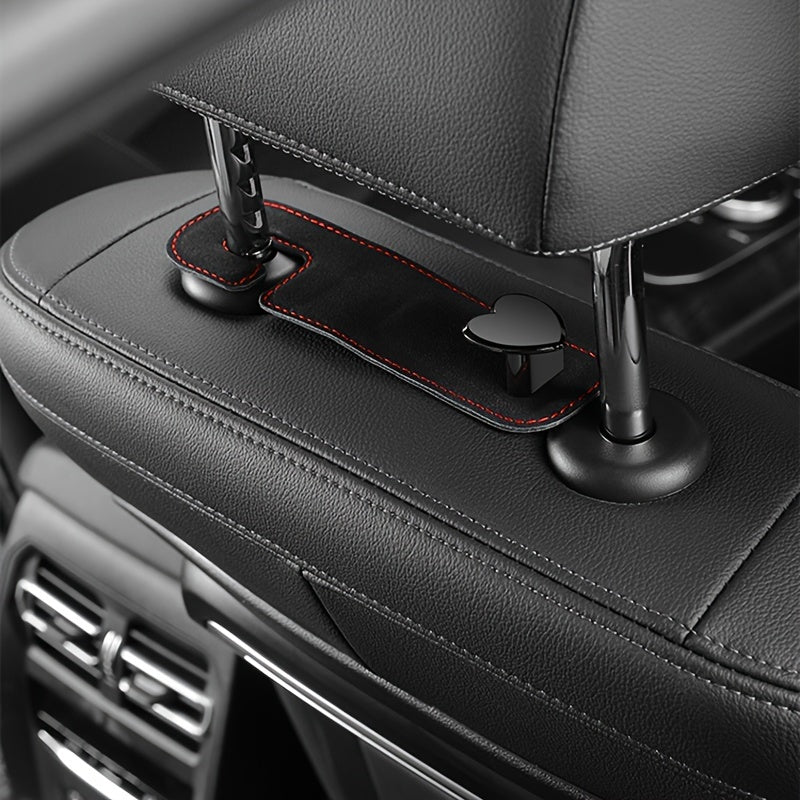 Gancho oculto en la parte trasera del asiento del coche para colgar objetos pequeños, de cuero PU, con almacenamiento en aleación de metal