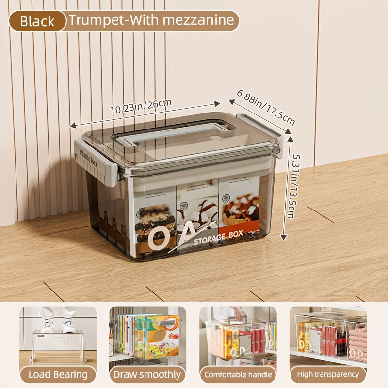 Keng, Suv o'tkazmaydigan saqlash qutisi qopqoq bilan - O'yinchoqlar, atıştırmalıklar va boshqalar uchun ideal - Uy tartibi uchun qulay va mustahkam tutqichlar bilan