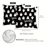 Double-Sided Halloween Pillow Cover 18x18 Washable Zip Closure Sofa Bedroom Decor