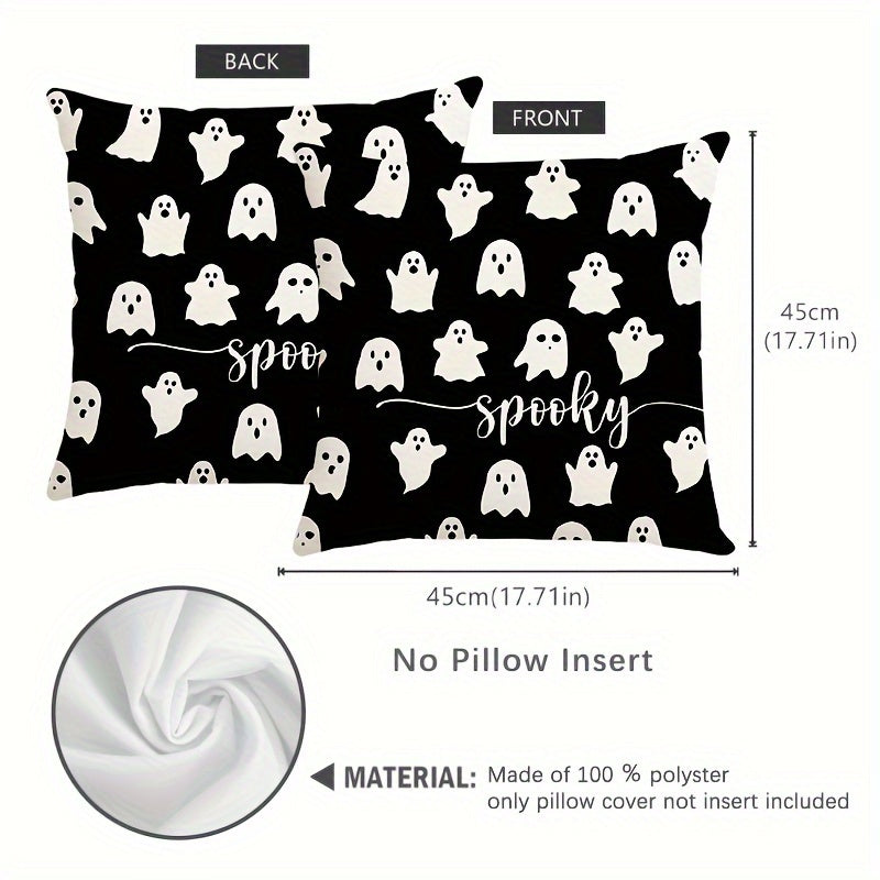 Double-Sided Halloween Pillow Cover 18x18 Washable Zip Closure Sofa Bedroom Decor