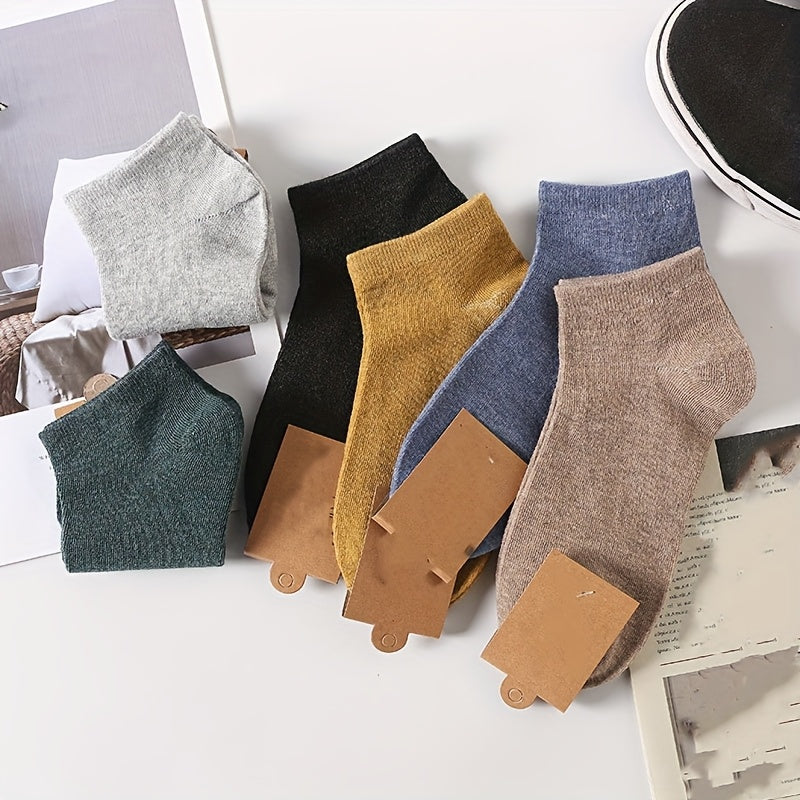 Мужские носки без пальцев, упаковка 10 штук, винтажный однотонный цвет, полиэстеровая смесь, дышащие
