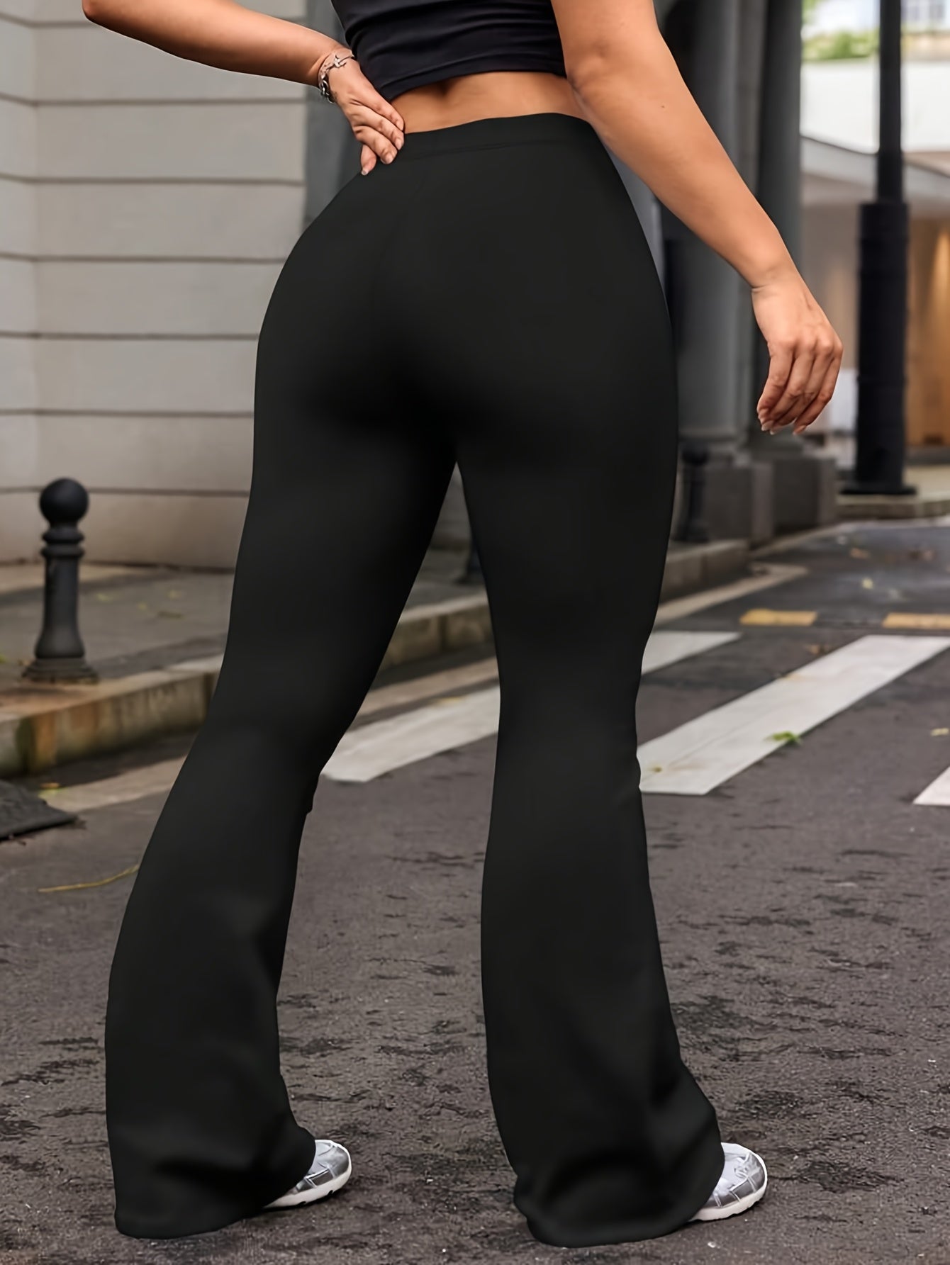 Женские леггинсы с высокой талией, эластичные, черные, дышащие спортивные штаны plus size