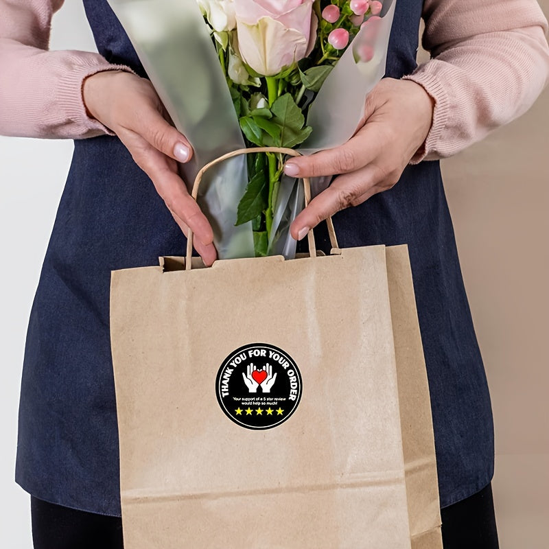 60 Pieces of Appreciation Stickers with 5-Star Review Support for Delivery Drivers