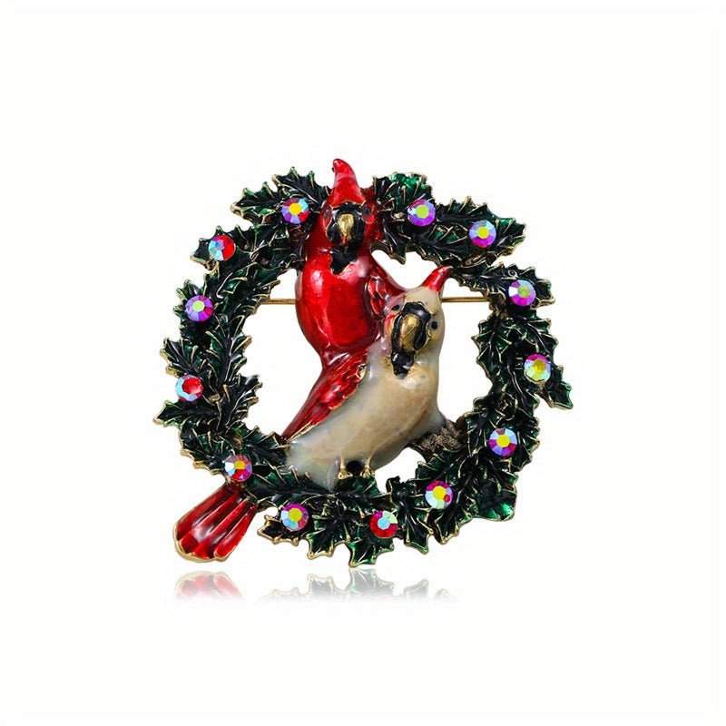Броши в виде птичьего венка с rhinestones, дизайн животного, 3D-имитация, ювелирные аксессуары