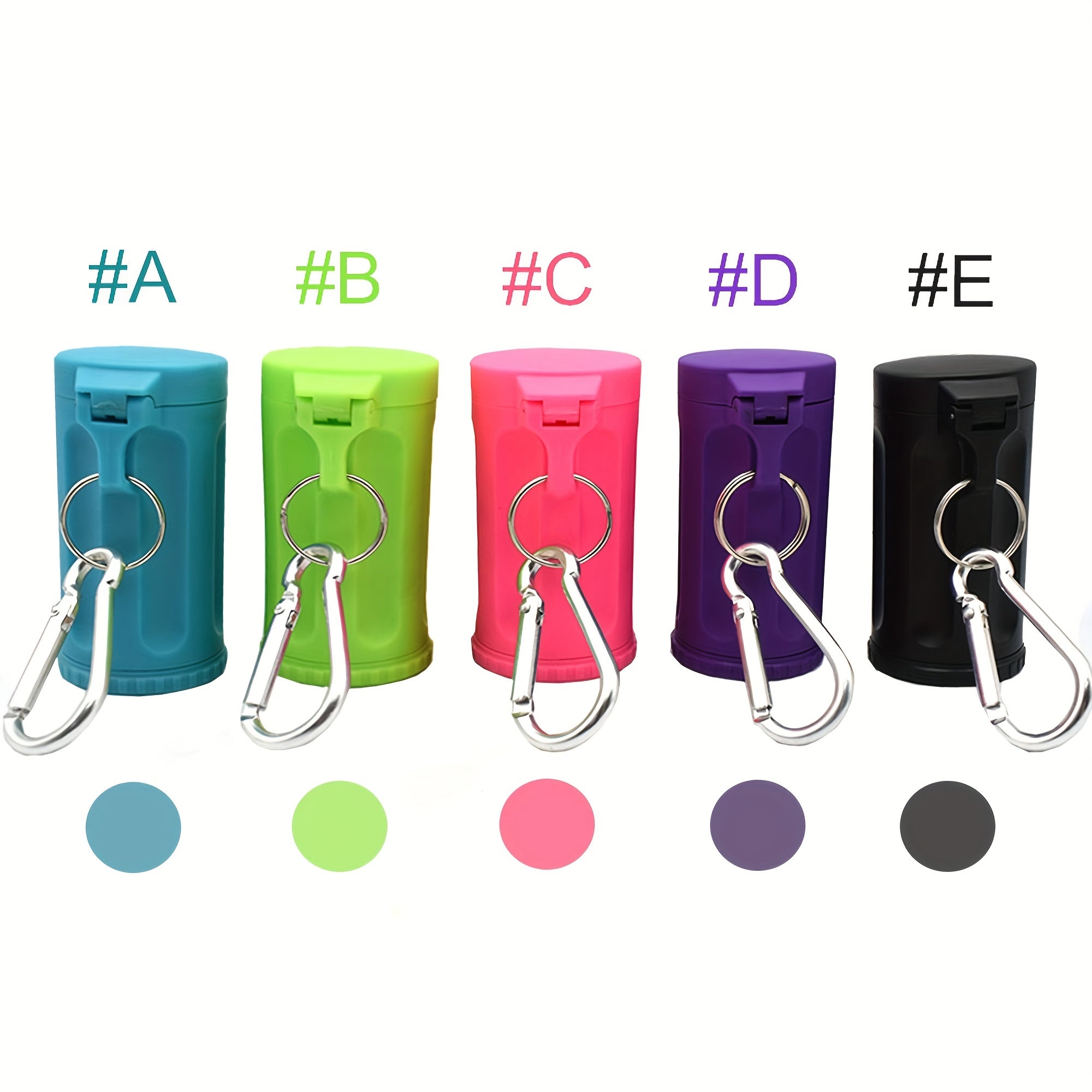 Portable Plastic Ashtray with Lid Keychain Hook Travel Outdoor Car Accessory