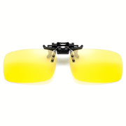 Unisex Fashion Glasses with Clip-On Flip-Up Polarized Lenses for Day and Night Use