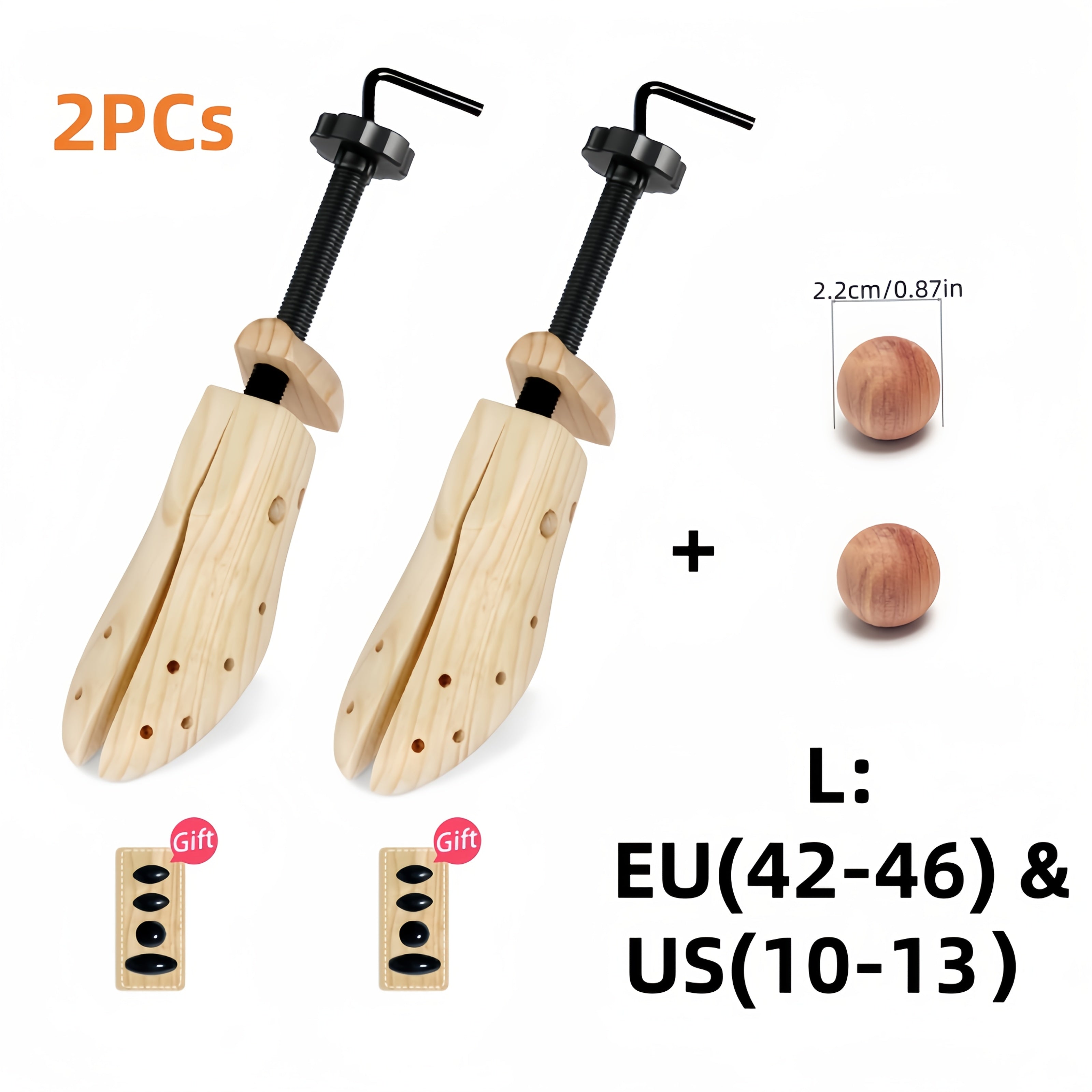 Men Women Wooden Shoe Stretchers 2-Way Width Length Shoe Maintainers