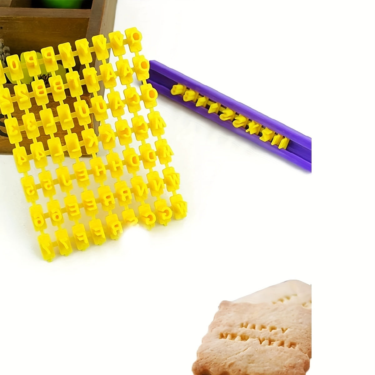Interchangeable Cookie Stamps with Mini Alphanumeric Cutter for Baking and Decorating
