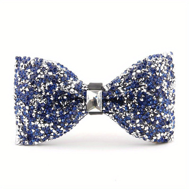 Men's Bow Tie with Faux Diamond Knot for Weddings and Formal Events