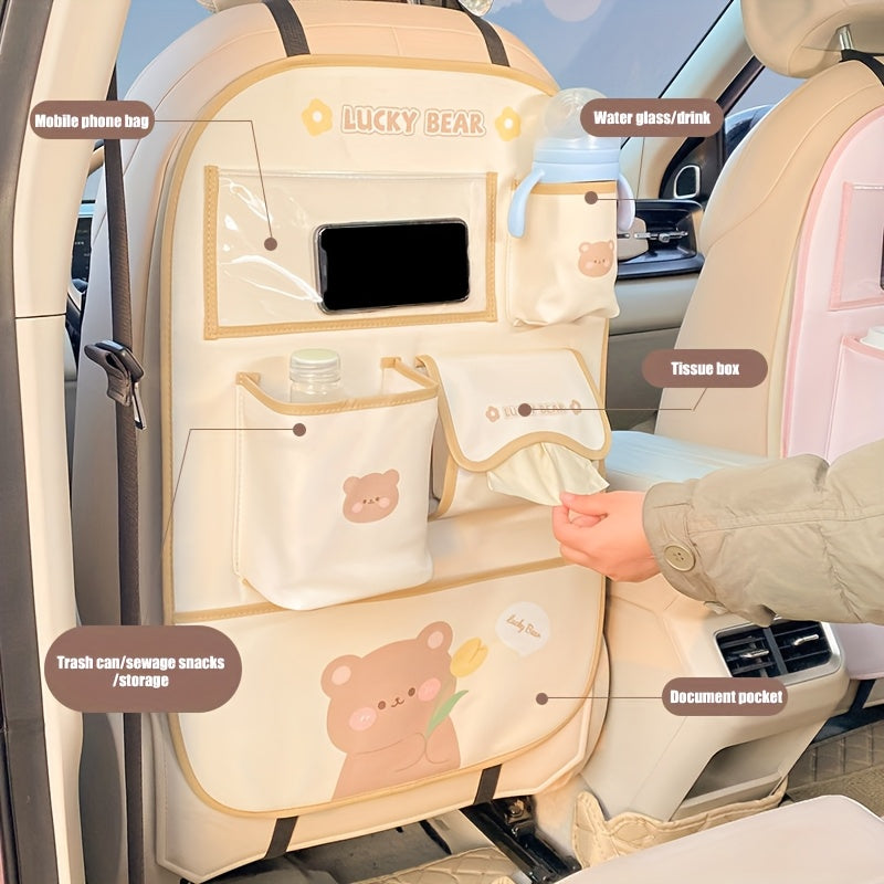 Bolalar multikartinalari uchun o'rdak va quyon avtomobil tashkilotchisi, ko'p bo'limli saqlash sumkasi