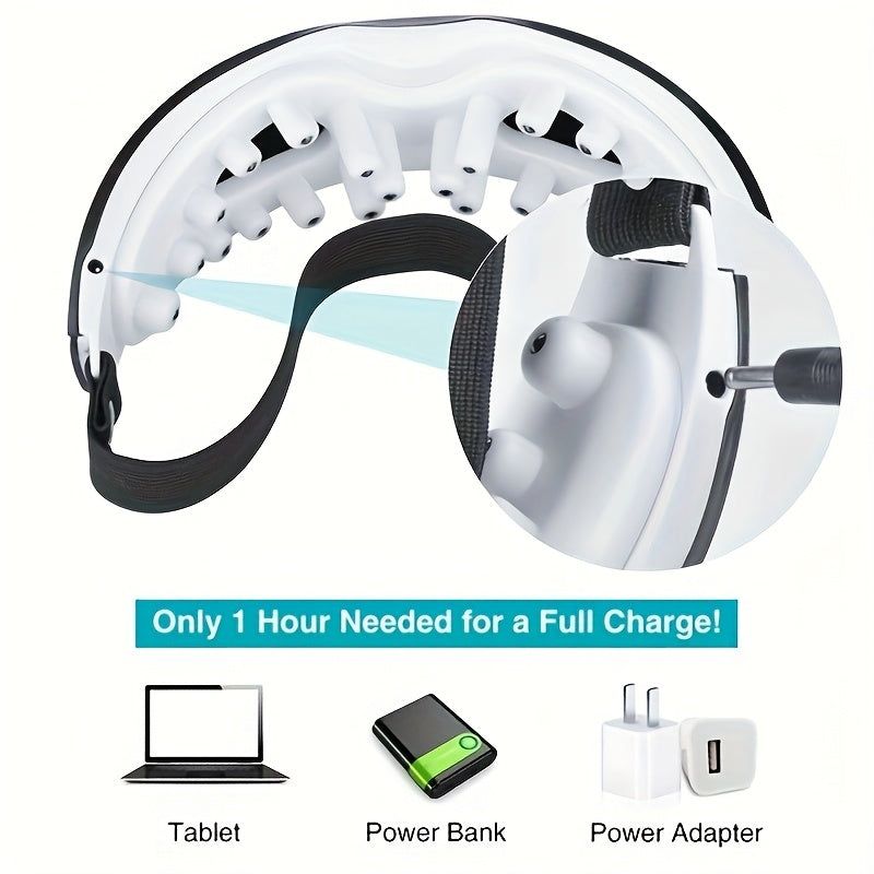 USB Rechargeable Eye Massager with Soothing Light Digital Display Comfortable Headband for Eye Care and Relaxation