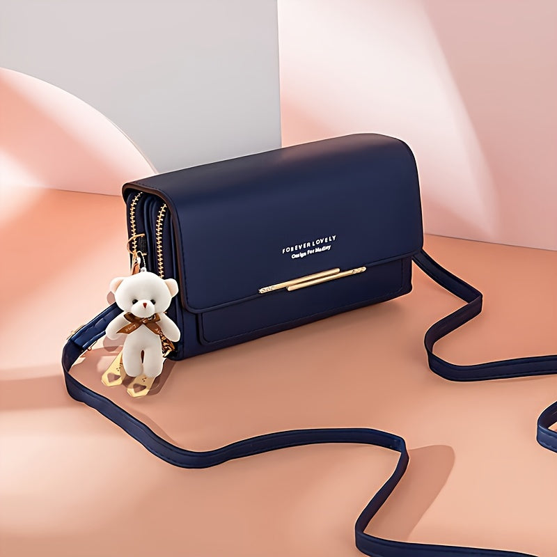 Women's Crossbody Phone Bag RFID Blocking Touch Screen Synthetic Leather Adjustable Strap Black Red Blue