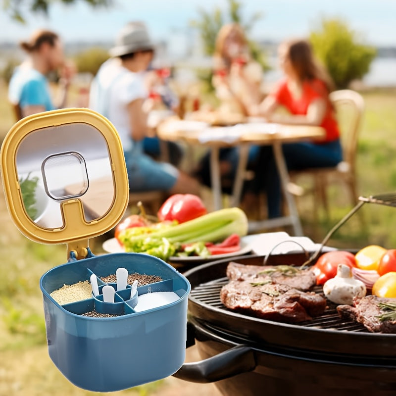 Large Capacity ABS Seasoning Storage Container Set with Lid and Spoon