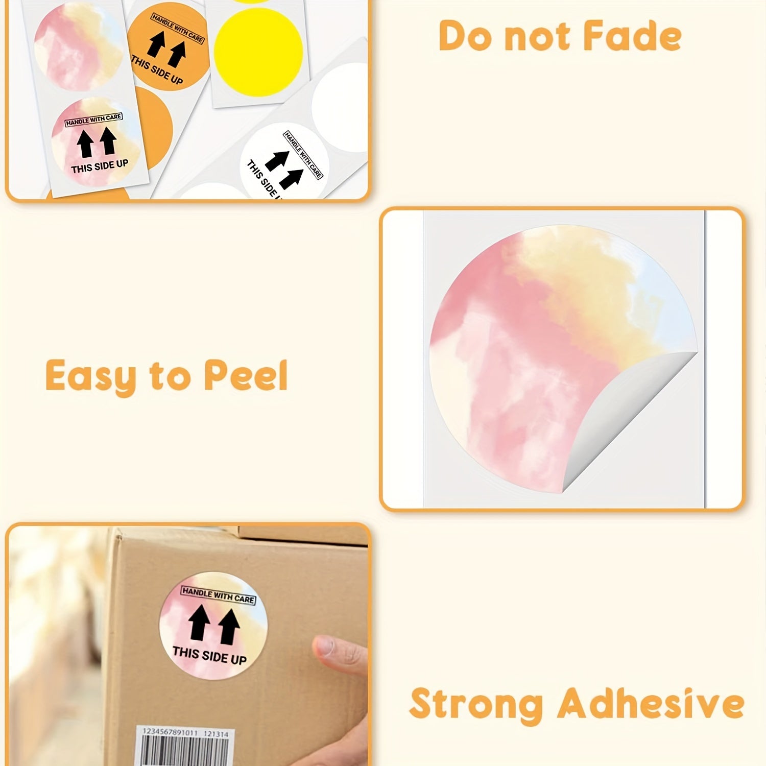 2-Inch Color Round Thermal Labels Adhesive for Logo, Price, Address Printing 750 Labels