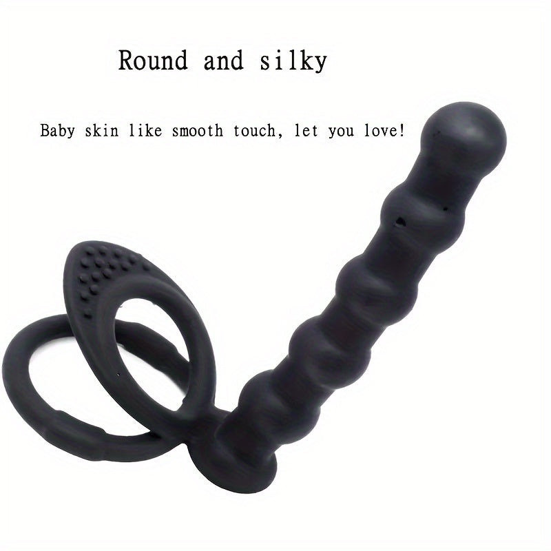 Men Silikonli Strap-On Anal Taqiqlari, Cock Ring, Ejakulatsiya uchun Ikki tomonlama Dildo, Sex O'yinchoqlari