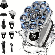 Ultimate 9D Electric Shaver for Men 5-in-1 Grooming Kit LED Display USB Rechargeable Wet Dry Use Long Battery Life Stainless Steel Blades