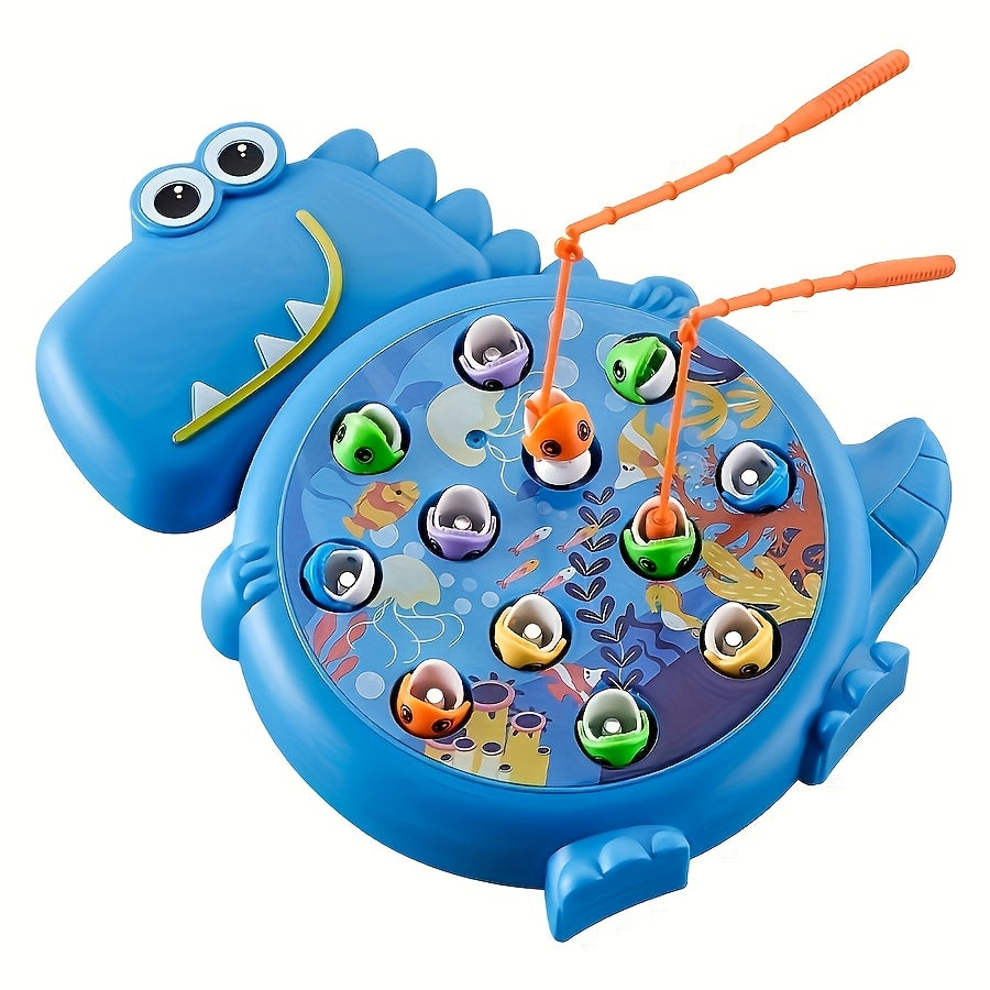 Educational Dinosaur Fishing Game Set for Kids Green Blue Interactive Toy