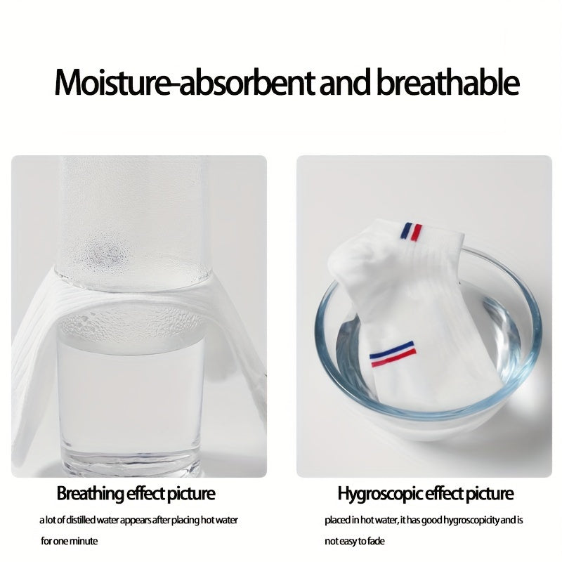 Men's Cotton Blend Ankle Socks 6 Pairs Lightweight Breathable Stretch Comfort