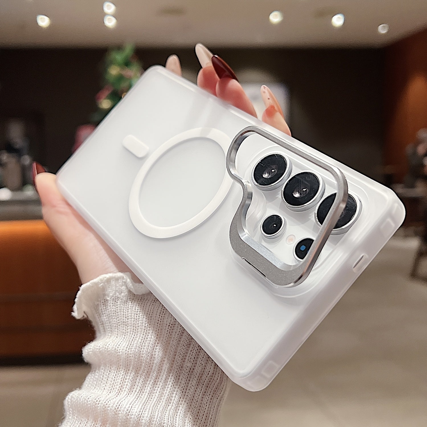 Samsung S25 Ultra Plus Magnetic Shockproof Lens Phone Case with Stand and Anti-Fingerprint Hard Cover