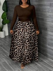 Falda midi acampanada de talla grande para mujer, poliéster, azul vibrante, para todas las estaciones, casual