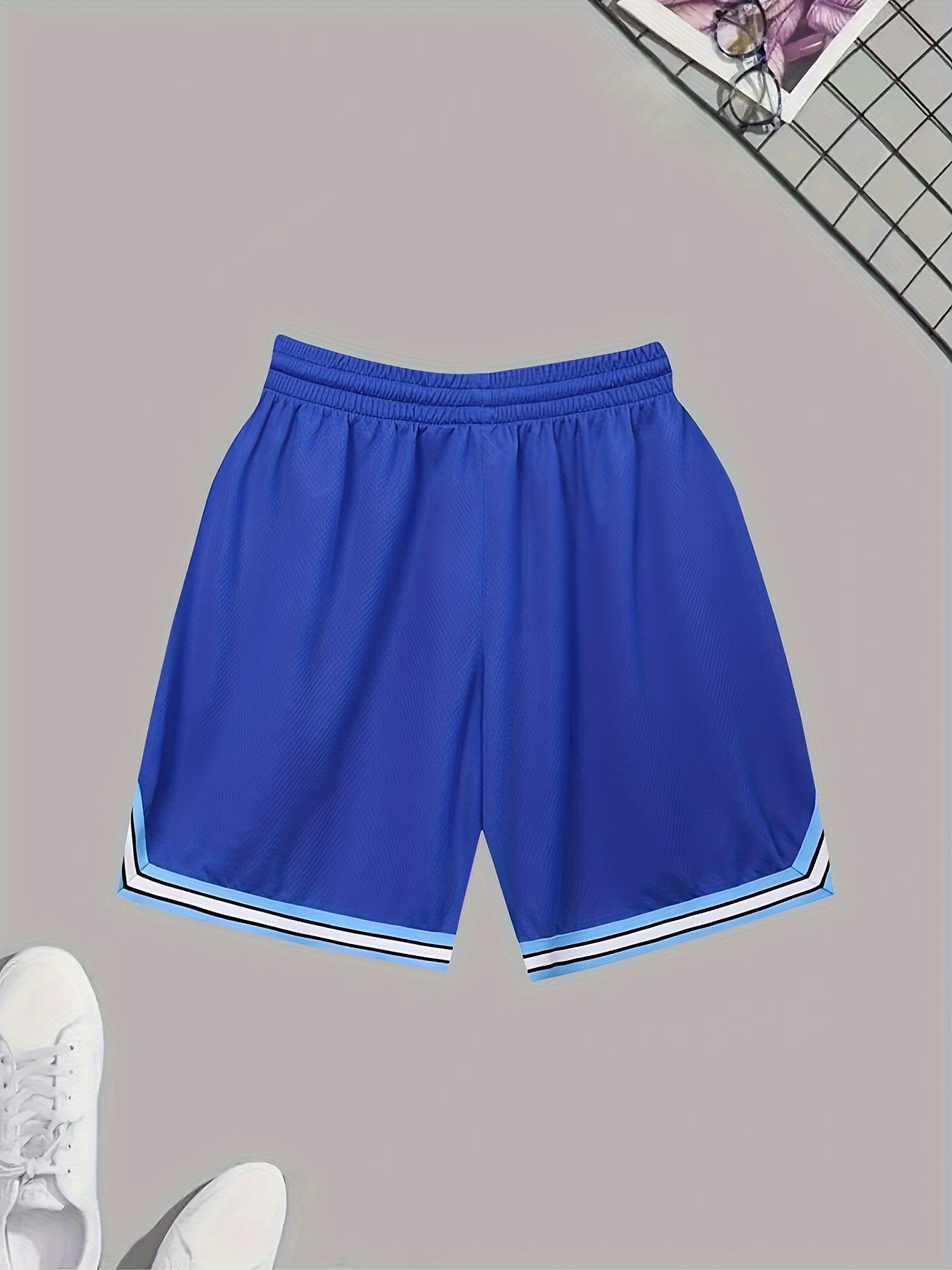 Men's Athletic Tank Top and Shorts Set Polyester Knit Fabric Solid Color Casual Sportswear All-Season Loose Fit