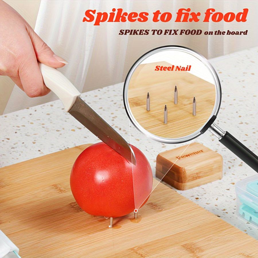 Tabla de cortar accesible de bambú con una mano para amputados, antideslizante y apta para alimentos