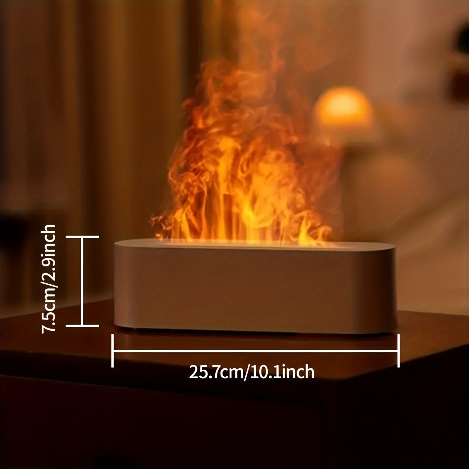 Simulated Flame Humidifier with Colorful Light 150ml USB Powered 3D Fire Effect